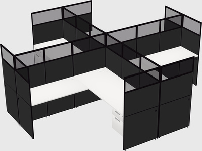 Shared l-shaped cubicles