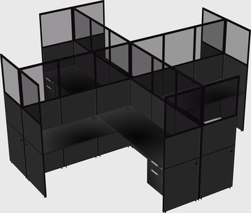 Shared l-shaped cubicles