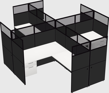 Shared l-shaped cubicles