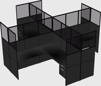 Shared l-shaped cubicles