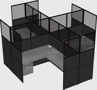 Shared l-shaped cubicles