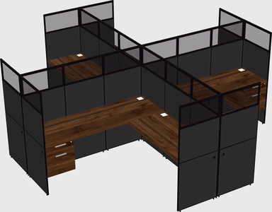Shared l-shaped cubicles