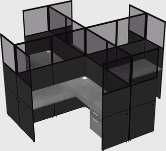Shared l-shaped cubicles
