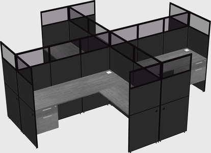 Shared l-shaped cubicles