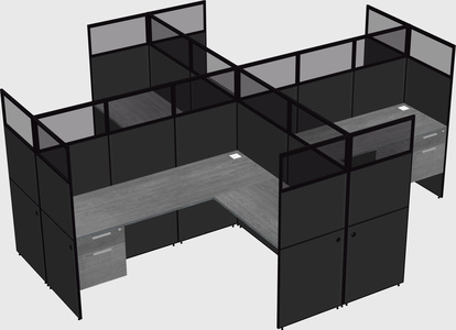 Shared l-shaped cubicles