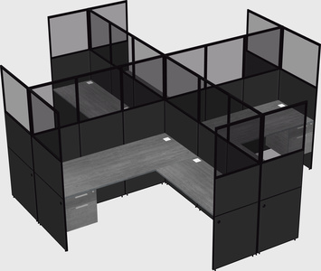 Shared l-shaped cubicles
