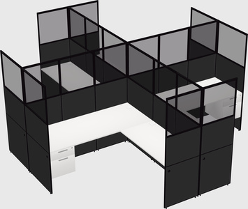 Shared l-shaped cubicles