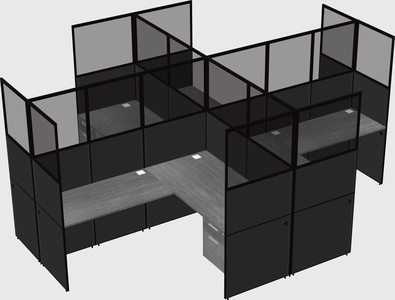 Shared l-shaped cubicles