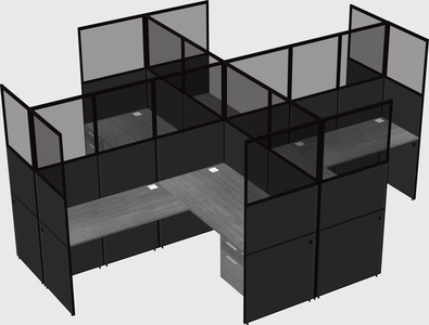 Shared l-shaped cubicles