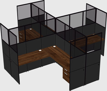 Shared l-shaped cubicles