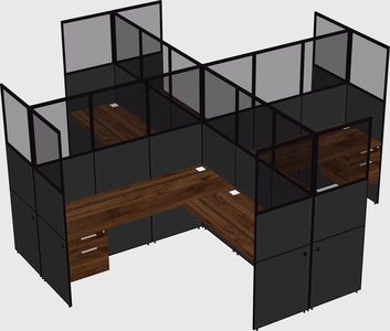 Shared l-shaped cubicles