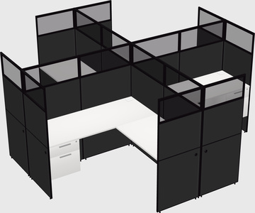 Shared l-shaped cubicles
