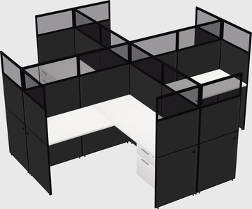 Shared l-shaped cubicles