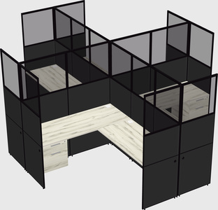 Shared l-shaped cubicles