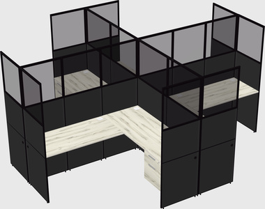 Shared l-shaped cubicles