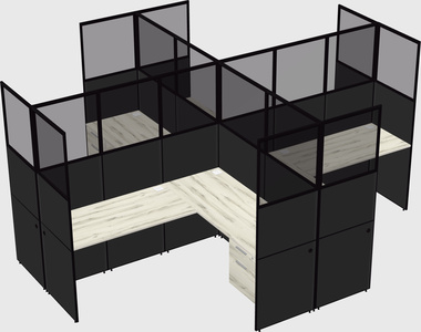 Shared l-shaped cubicles