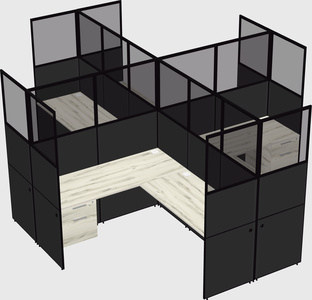 Shared l-shaped cubicles
