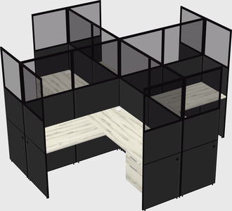 Shared l-shaped cubicles
