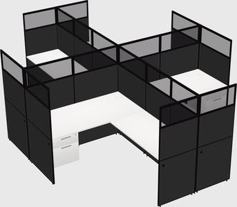 Shared l-shaped cubicles
