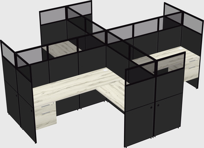 Shared l-shaped cubicles