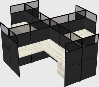 Shared l-shaped cubicles