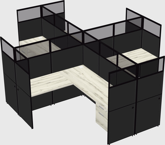 Shared l-shaped cubicles