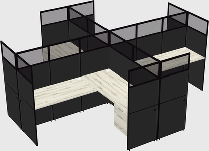 Shared l-shaped cubicles