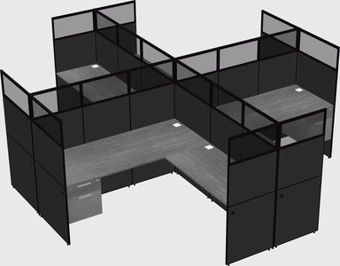 Shared l-shaped cubicles