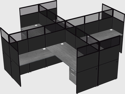 Shared l-shaped cubicles
