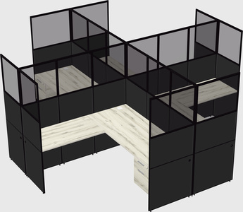 Shared l-shaped cubicles