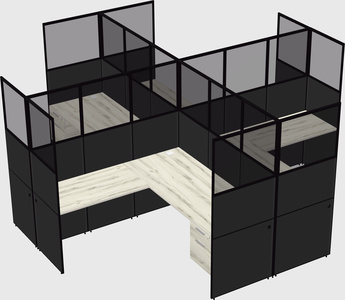 Shared l-shaped cubicles