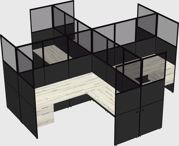 Shared l-shaped cubicles