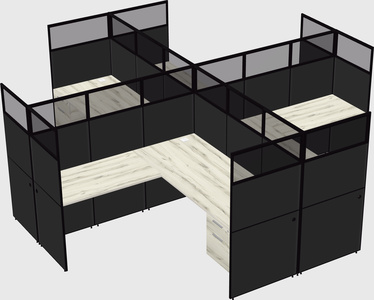 Shared l-shaped cubicles