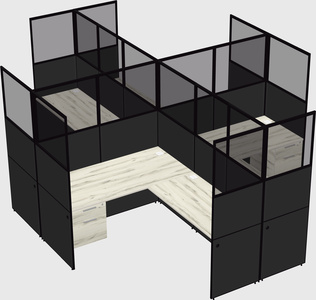 Shared l-shaped cubicles