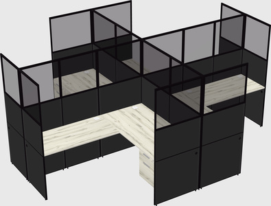Shared l-shaped cubicles
