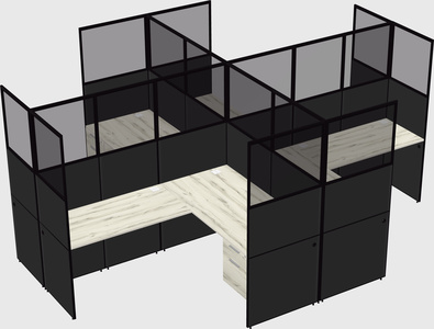 Shared l-shaped cubicles
