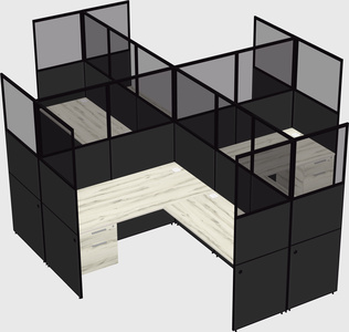 Shared l-shaped cubicles