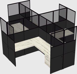 Shared l-shaped cubicles