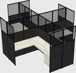 Shared l-shaped cubicles
