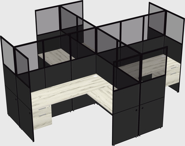Shared l-shaped cubicles