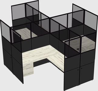 Shared l-shaped cubicles