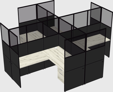 Shared l-shaped cubicles