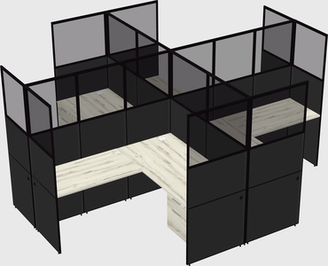 Shared l-shaped cubicles