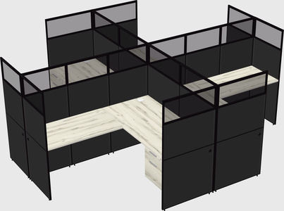 Shared l-shaped cubicles