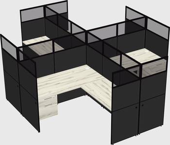 Shared l-shaped cubicles