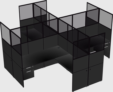 Shared l-shaped cubicles