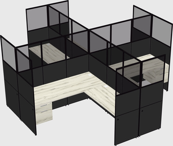 Shared l-shaped cubicles
