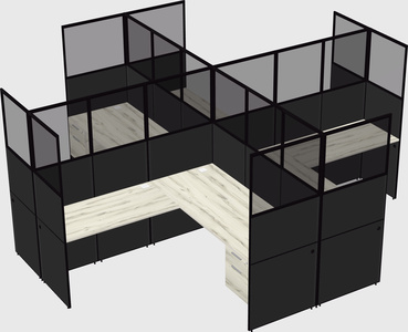 Shared l-shaped cubicles