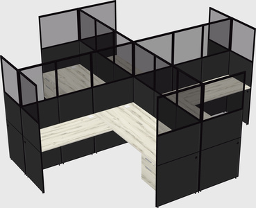 Shared l-shaped cubicles