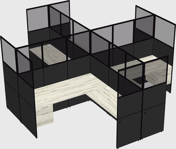 Shared l-shaped cubicles